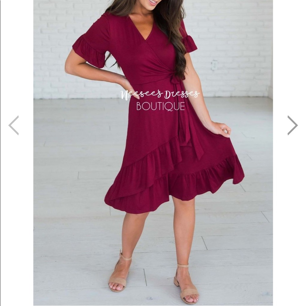 Red flutter dress